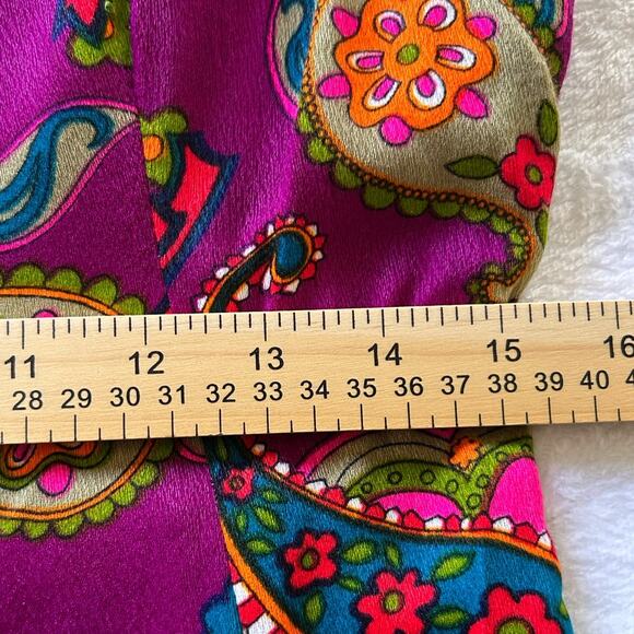 Vintage 70s Psychedelic Jumpsuit | Pink Orange Floral Wide Leg Palazzo Romper - Picture 6 of 11